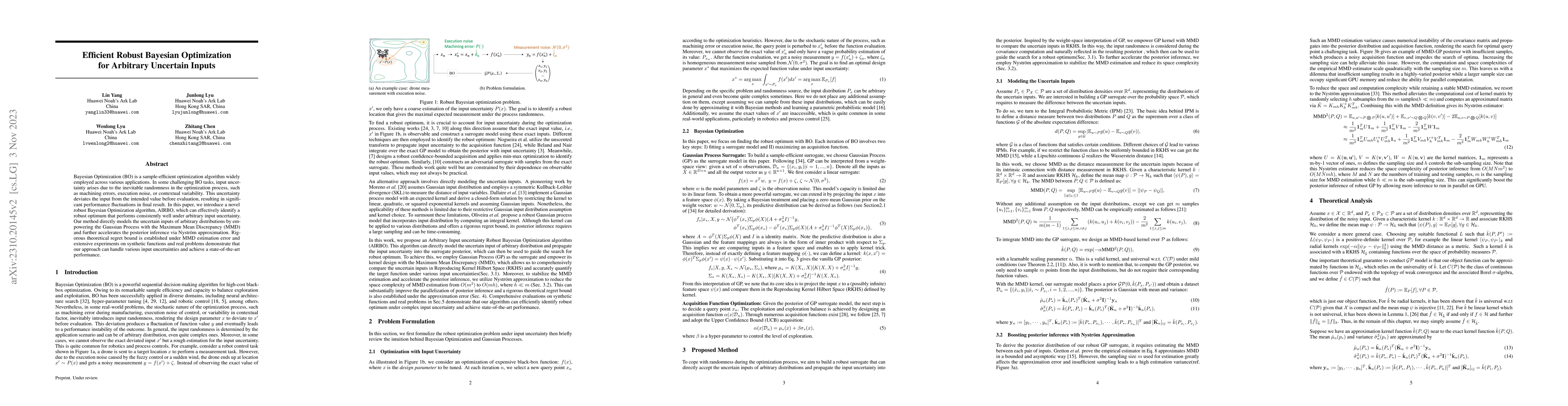 Thumbnail for Efficient Robust Bayesian Optimization for Arbitrary Uncertain Inputs