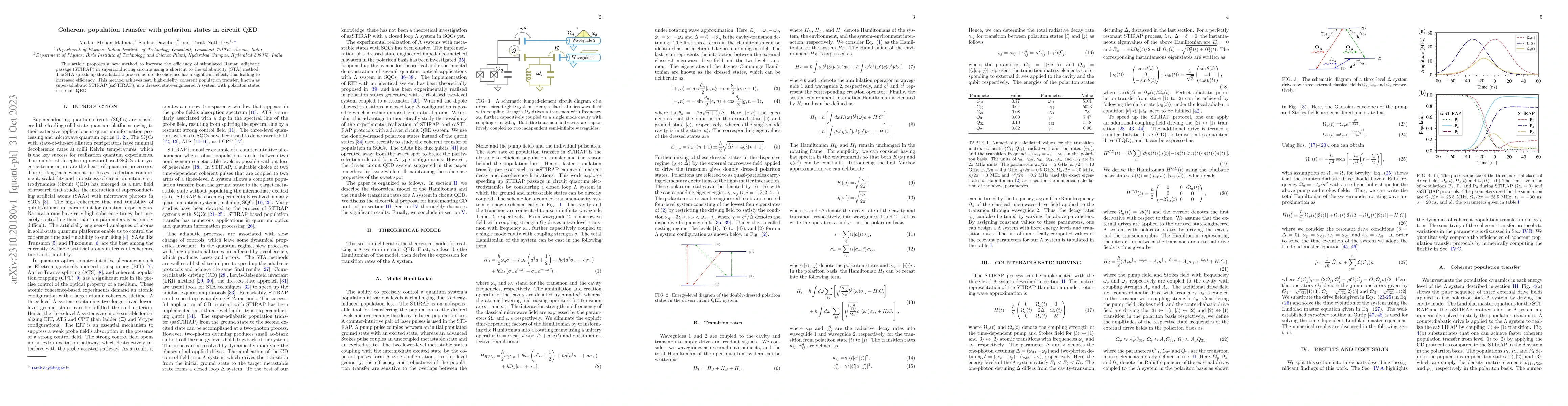 Thumbnail for Coherent population transfer with polariton states in circuit QED