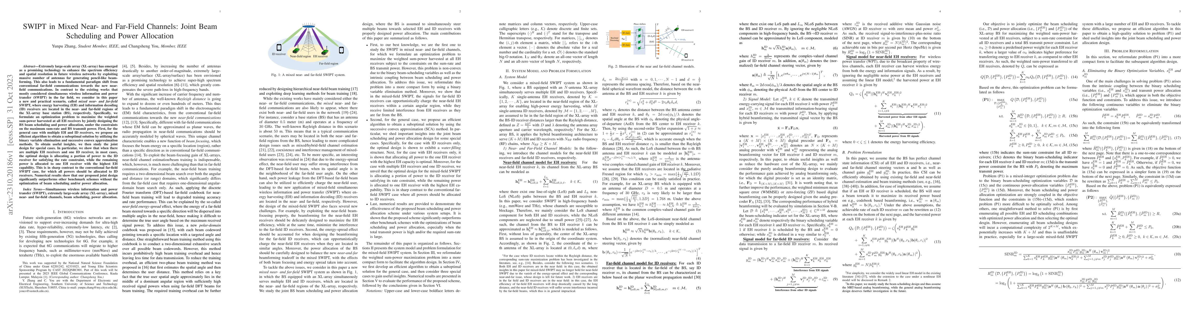 Thumbnail for SWIPT in Mixed Near- and Far-Field Channels: Joint Beam Scheduling and
  Power Allocation