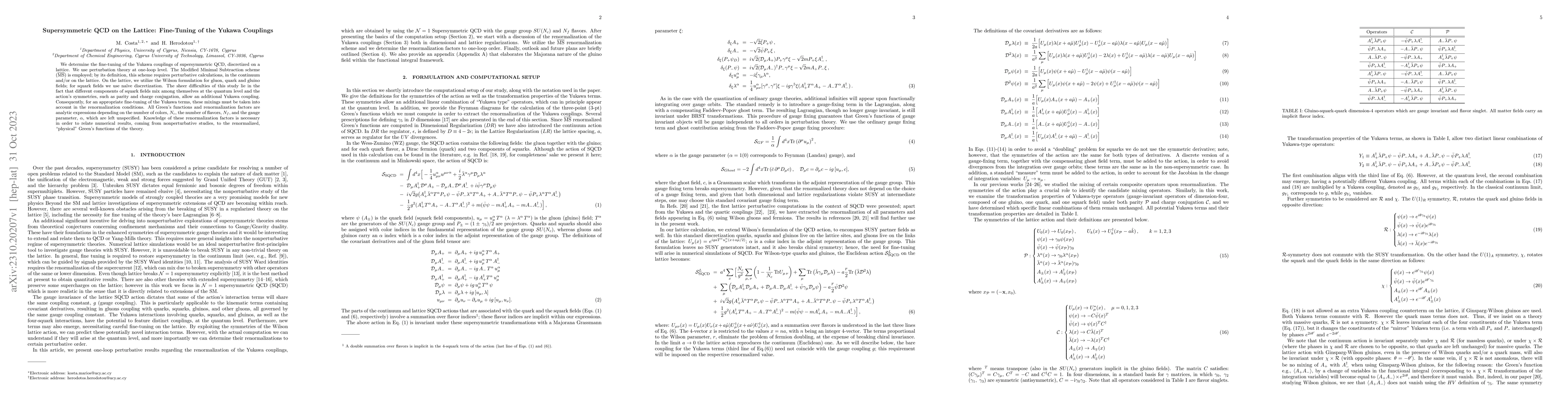 Thumbnail for Supersymmetric QCD on the Lattice: Fine-Tuning of the Yukawa Couplings
