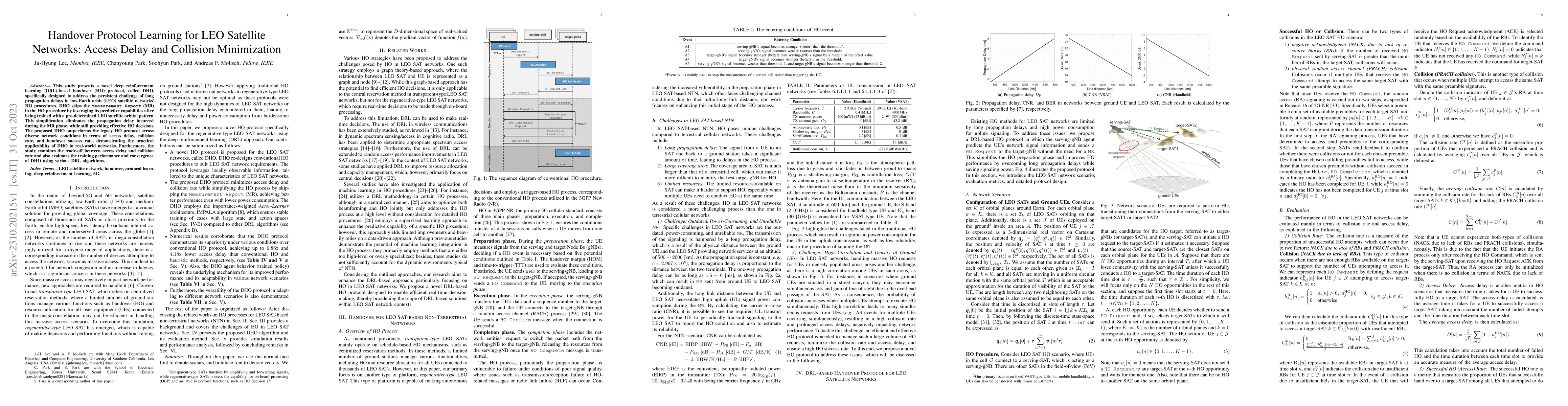 Thumbnail for Handover Protocol Learning for LEO Satellite Networks: Access Delay and
  Collision Minimization