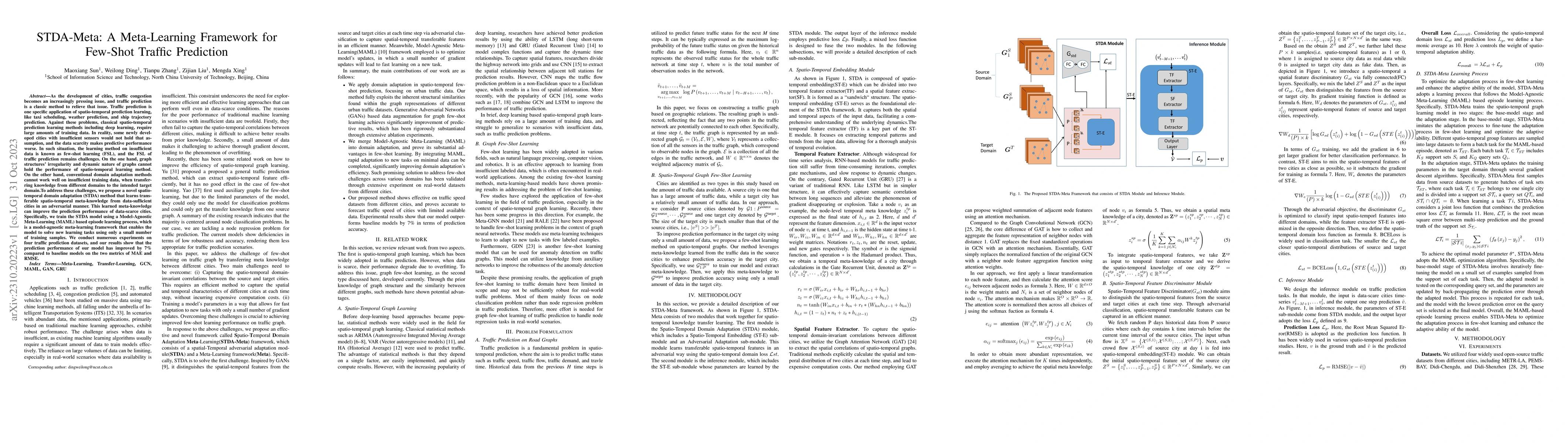 Thumbnail for STDA-Meta: A Meta-Learning Framework for Few-Shot Traffic Prediction