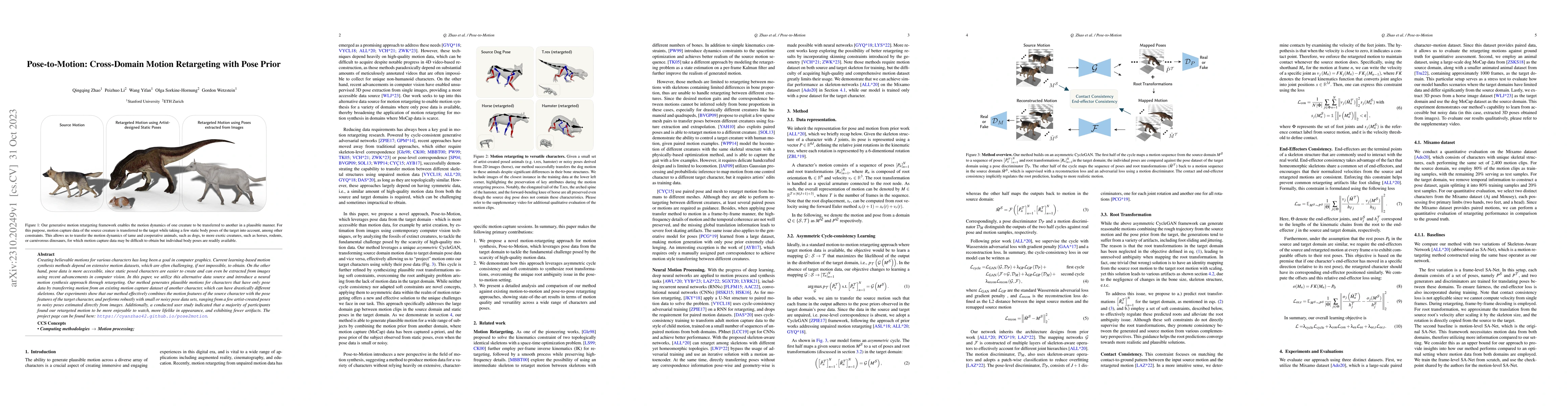 Thumbnail for Pose-to-Motion: Cross-Domain Motion Retargeting with Pose Prior