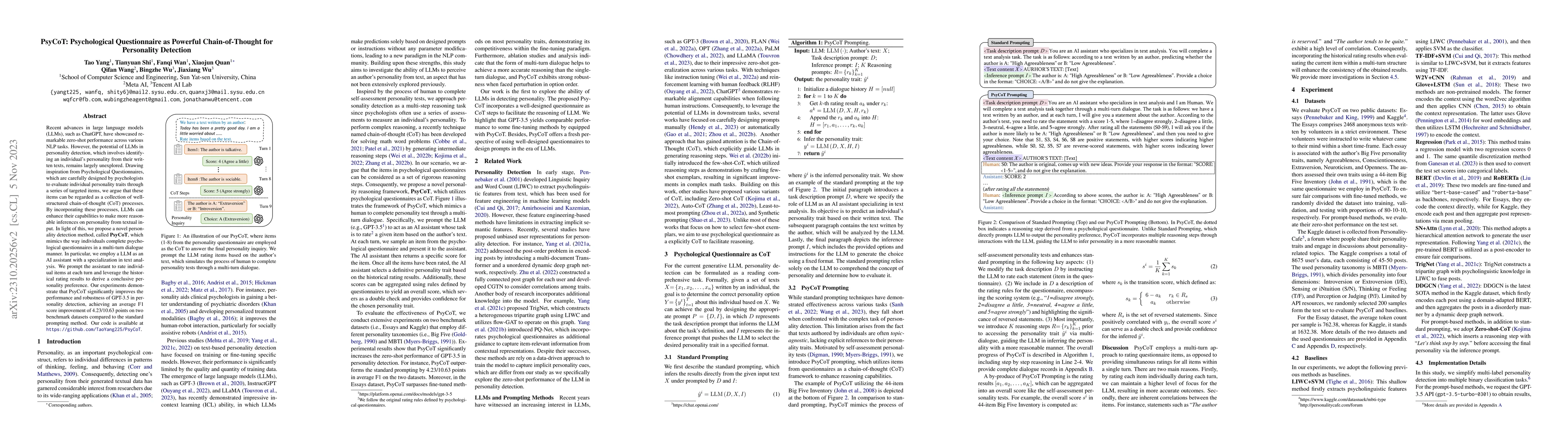 Thumbnail for PsyCoT: Psychological Questionnaire as Powerful Chain-of-Thought for
  Personality Detection