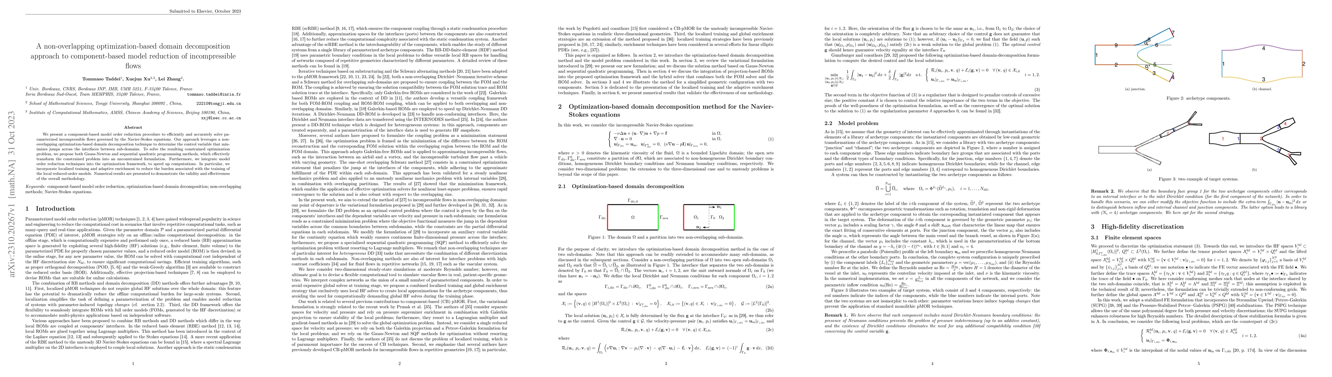 Thumbnail for A non-overlapping optimization-based domain decomposition approach to
  component-based model reduction of incompressible flows