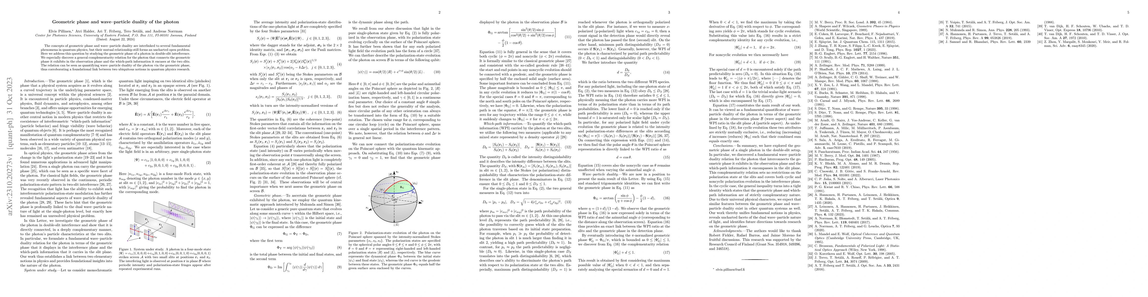 Thumbnail for Geometric phase and wave-particle duality of the photon