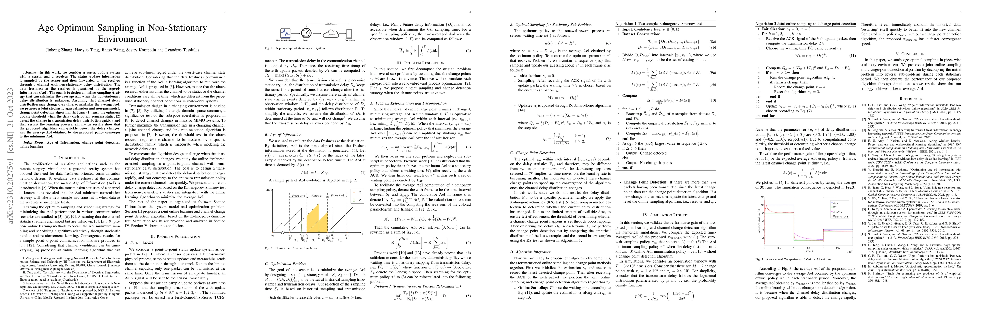 Thumbnail for Age Optimum Sampling in Non-Stationary Environment