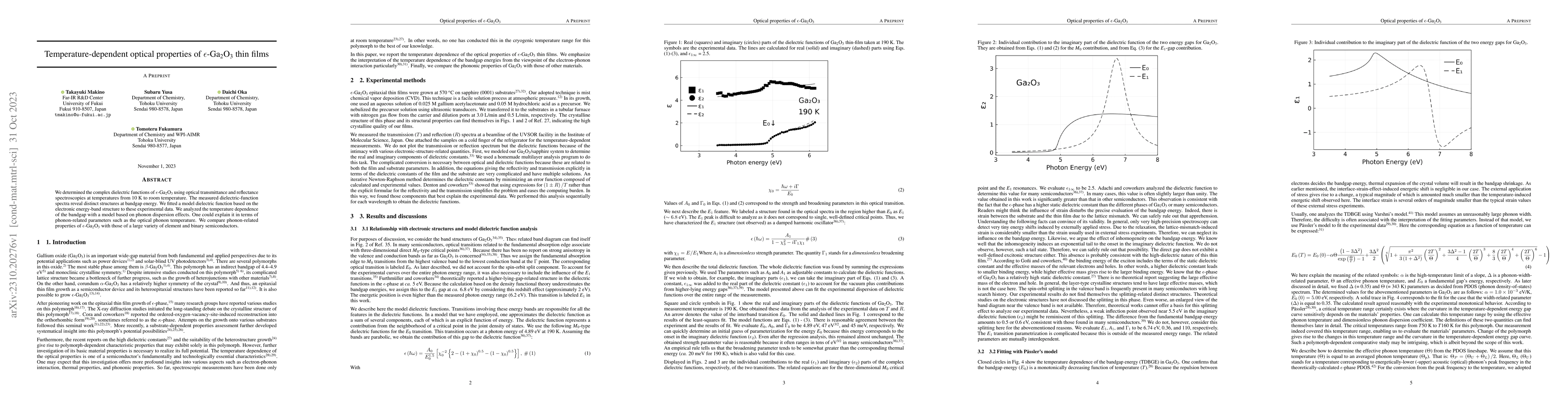Thumbnail for Temperature dependent optical properties of $\varepsilon$-Ga$_2$O$_3$
  thin films