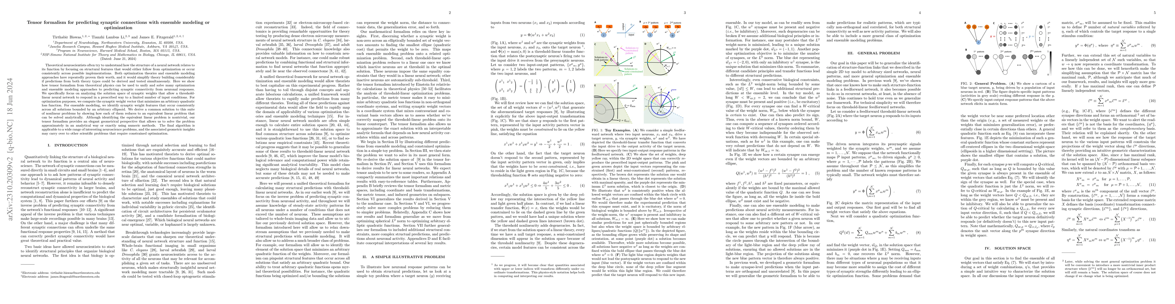 Thumbnail for Tensor formalism for predicting synaptic connections with ensemble
  modeling or optimization