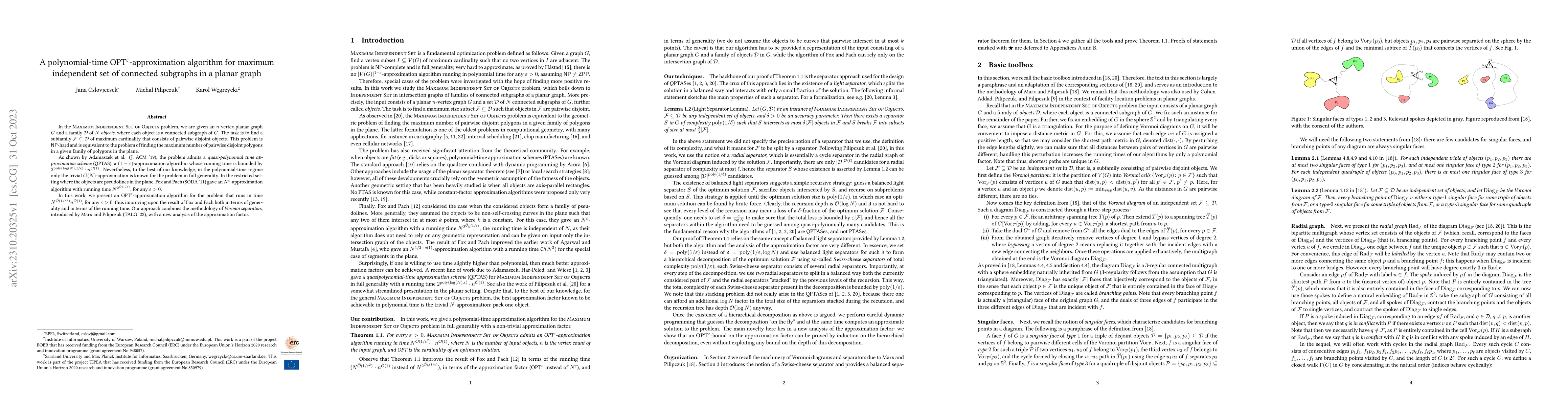 Thumbnail for A polynomial-time $\text{OPT}^\epsilon$-approximation algorithm for
  maximum independent set of connected subgraphs in a planar graph