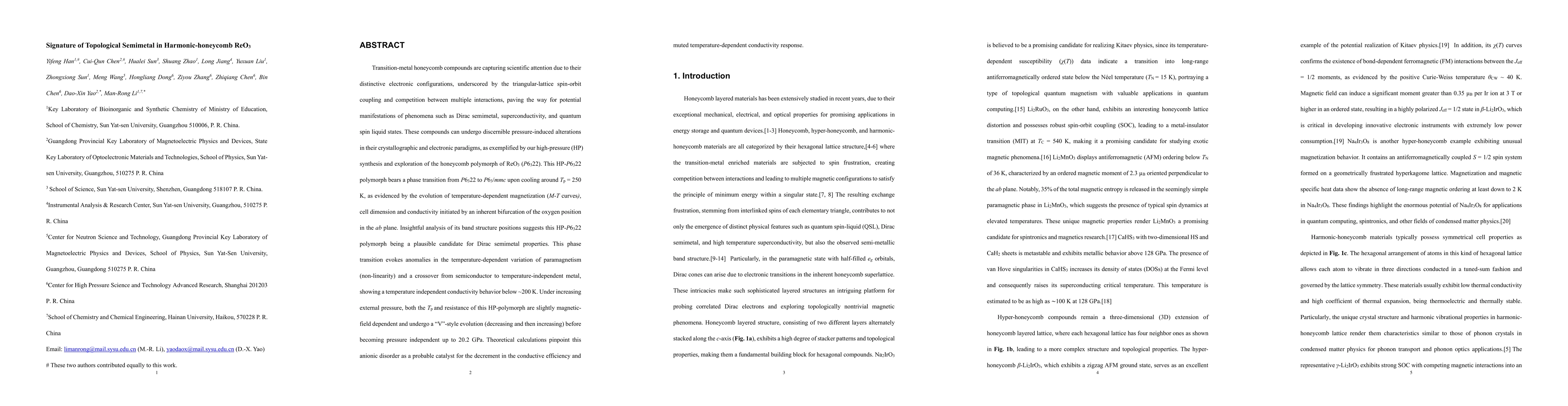 Thumbnail for Signature of Topological Semimetal in Harmonic-honeycomb ReO3