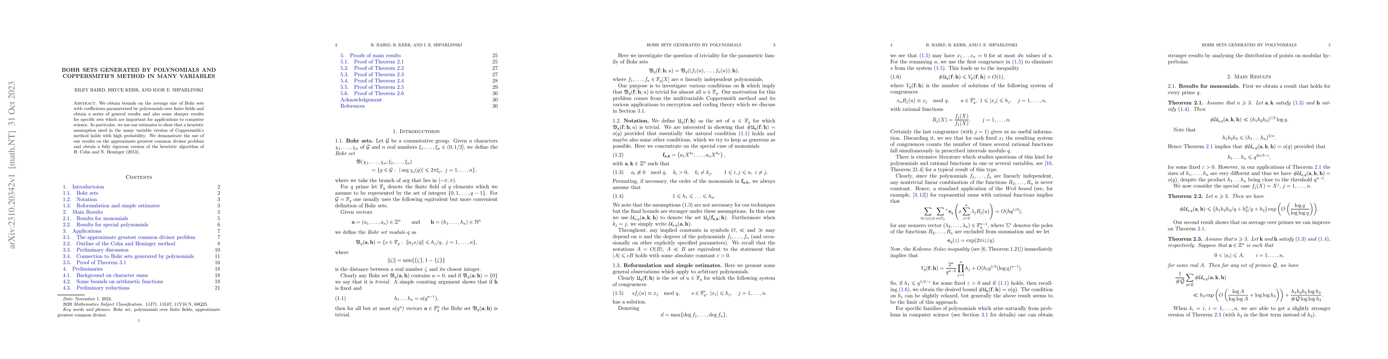 Thumbnail for Bohr sets generated by polynomials and Coppersmith's method in many
  variables