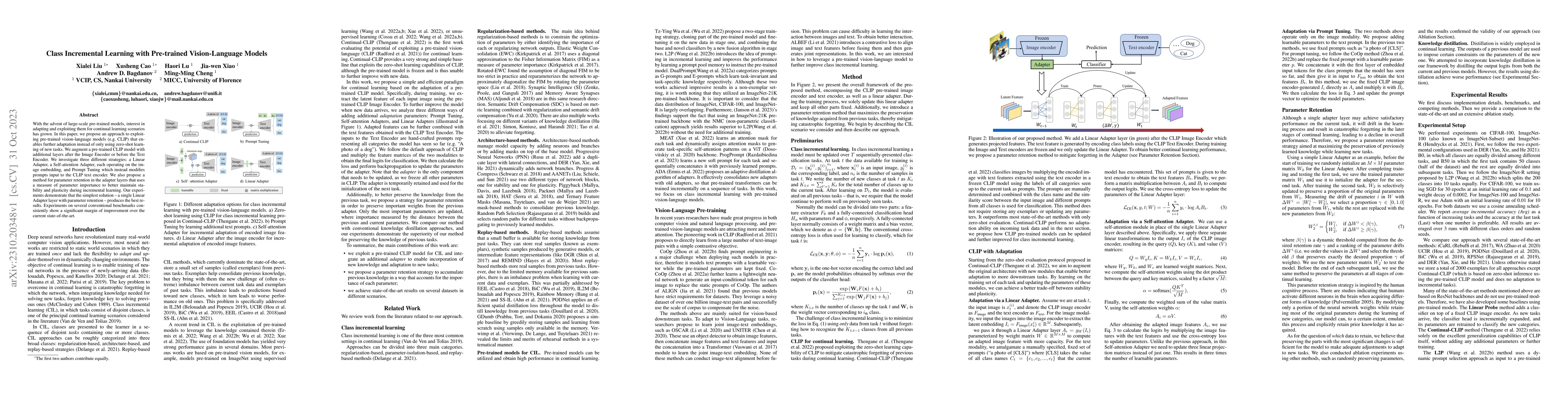 Thumbnail for Class Incremental Learning with Pre-trained Vision-Language Models