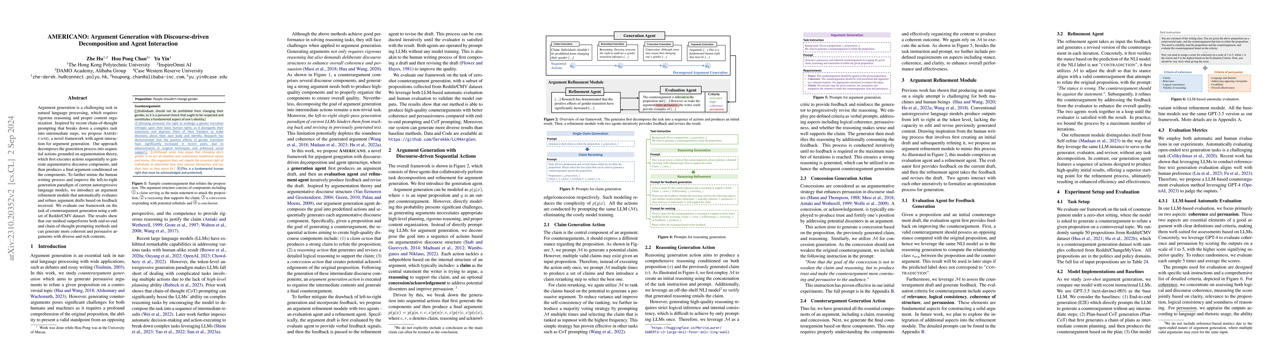 Thumbnail for AMERICANO: Argument Generation with Discourse-driven Decomposition and
  Agent Interaction