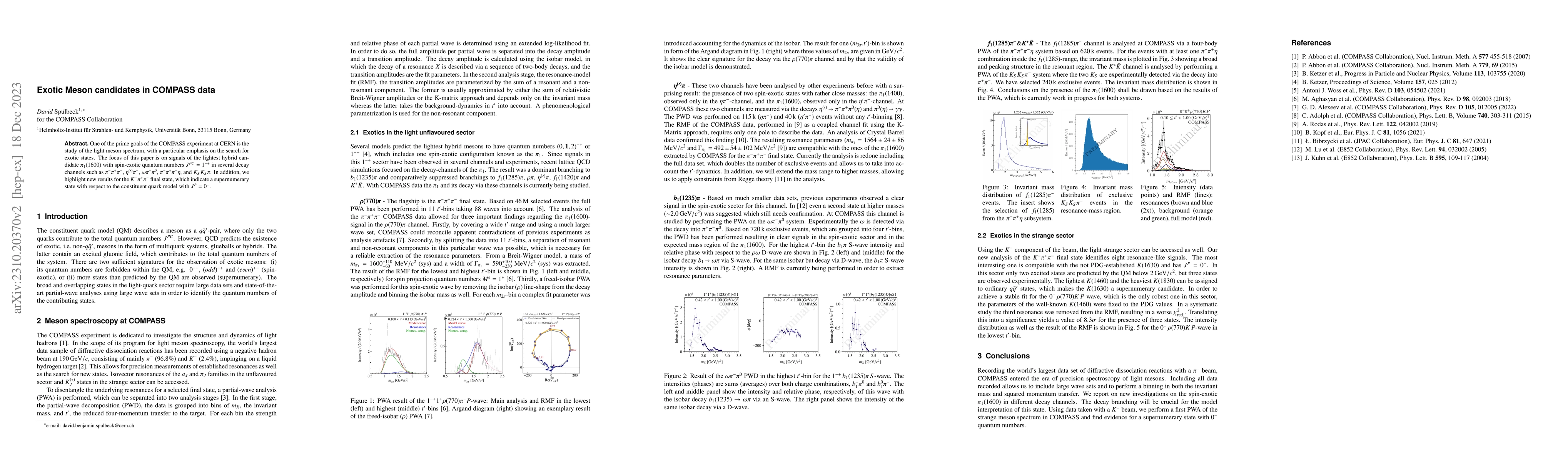 Thumbnail for Exotic Meson candidates in COMPASS data