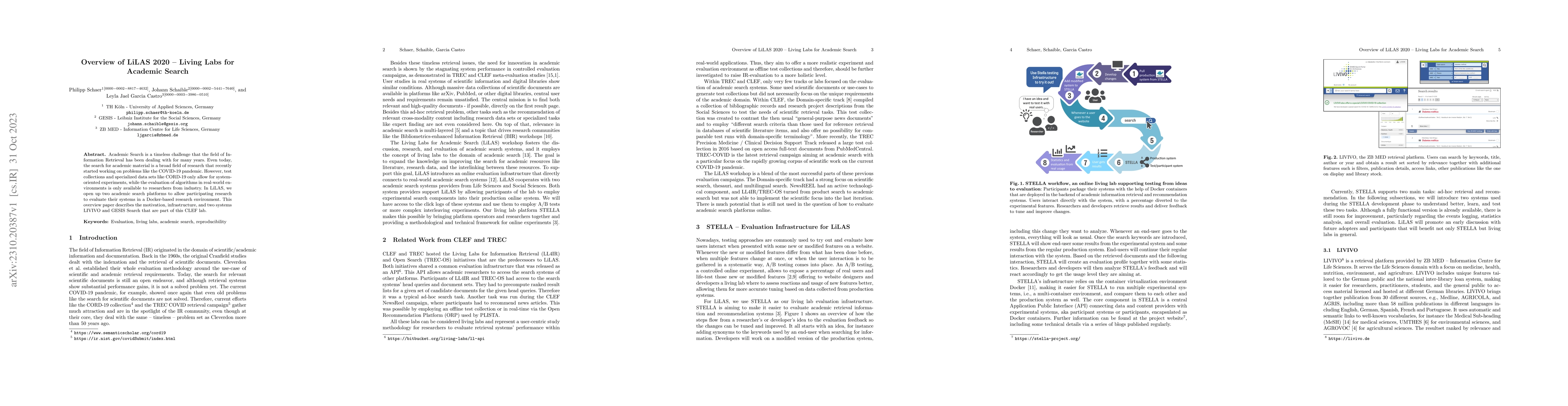 Thumbnail for Overview of LiLAS 2020 -- Living Labs for Academic Search