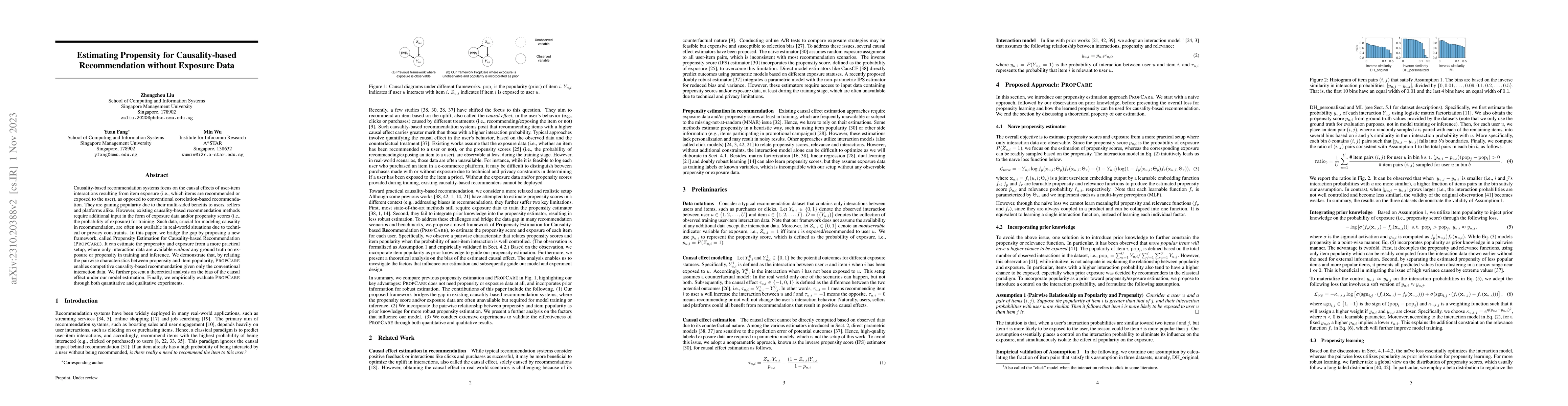 Thumbnail for Estimating Propensity for Causality-based Recommendation without
  Exposure Data