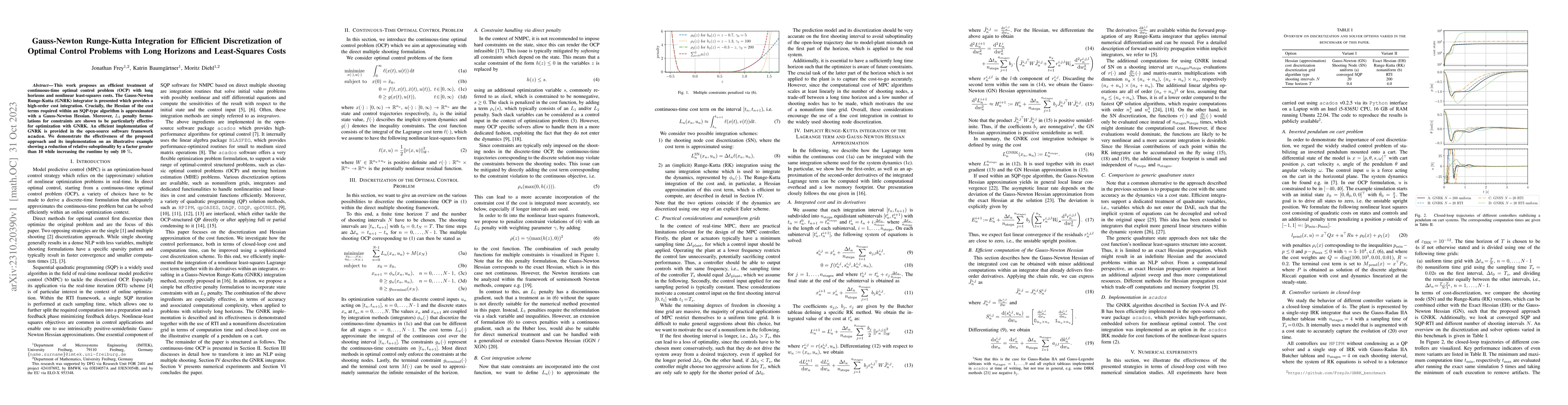 Thumbnail for Gauss-Newton Runge-Kutta Integration for Efficient Discretization of
  Optimal Control Problems with Long Horizons and Least-Squares Costs