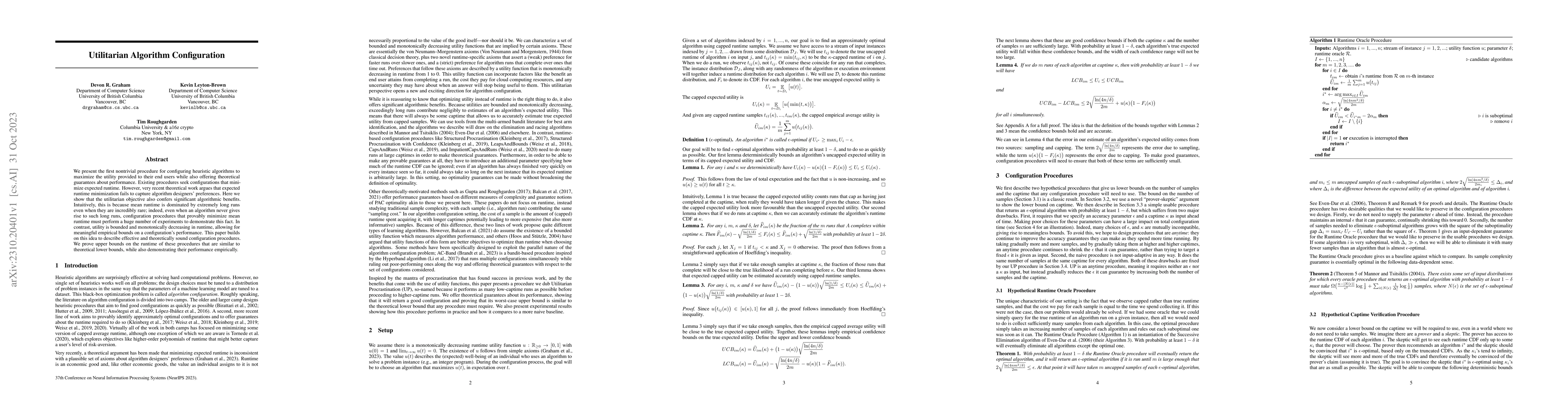 Thumbnail for Utilitarian Algorithm Configuration