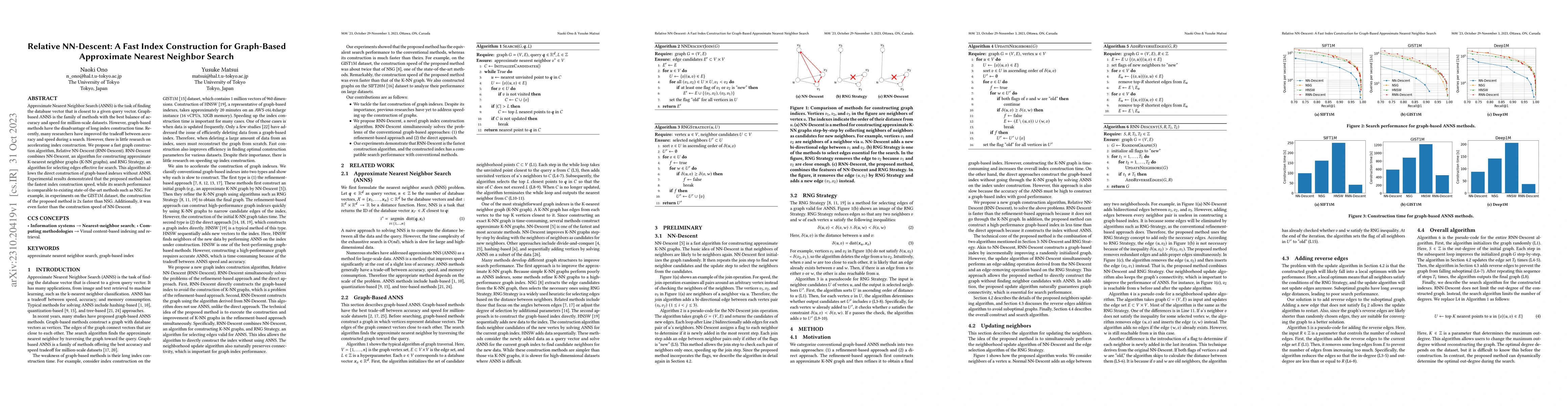 Thumbnail for Relative NN-Descent: A Fast Index Construction for Graph-Based
  Approximate Nearest Neighbor Search