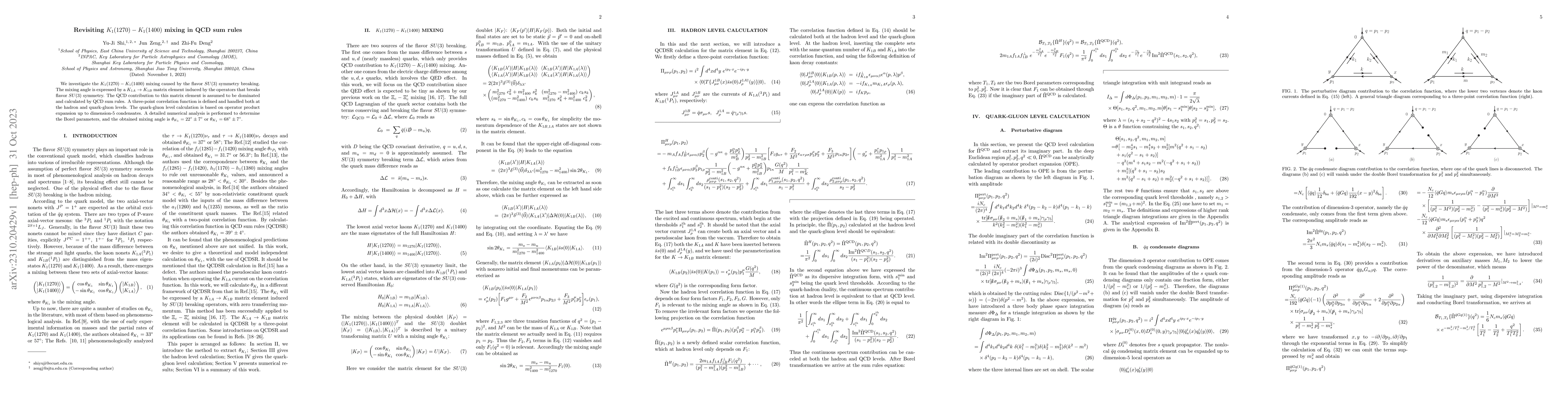 Thumbnail for Revisiting $K_1(1270)- K_1(1400)$ mixing in QCD sum rules