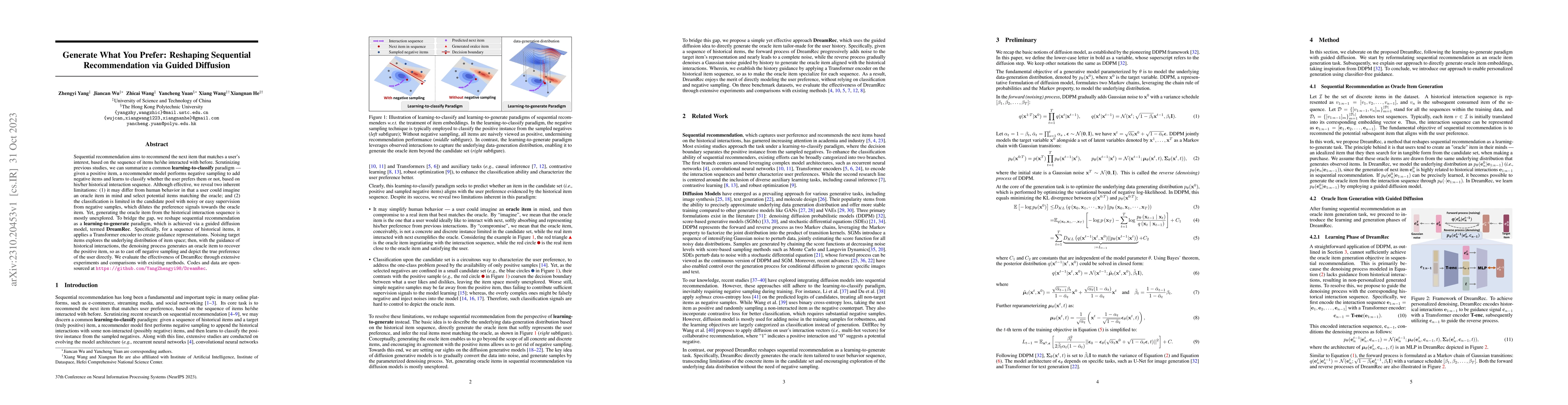 Thumbnail for Generate What You Prefer: Reshaping Sequential Recommendation via Guided
  Diffusion