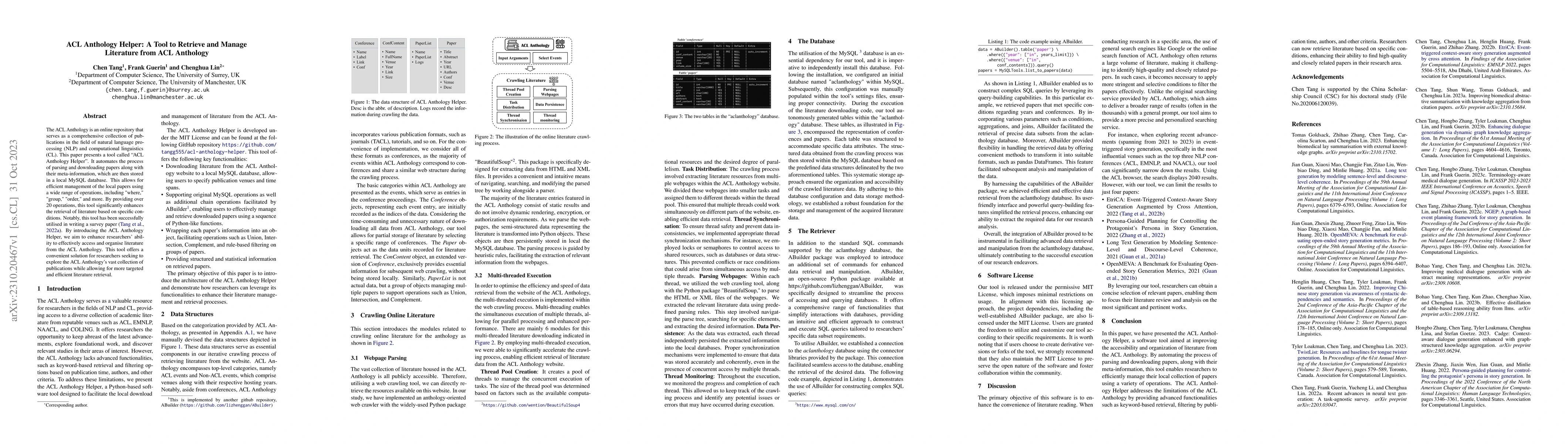 Thumbnail for ACL Anthology Helper: A Tool to Retrieve and Manage Literature from ACL
  Anthology