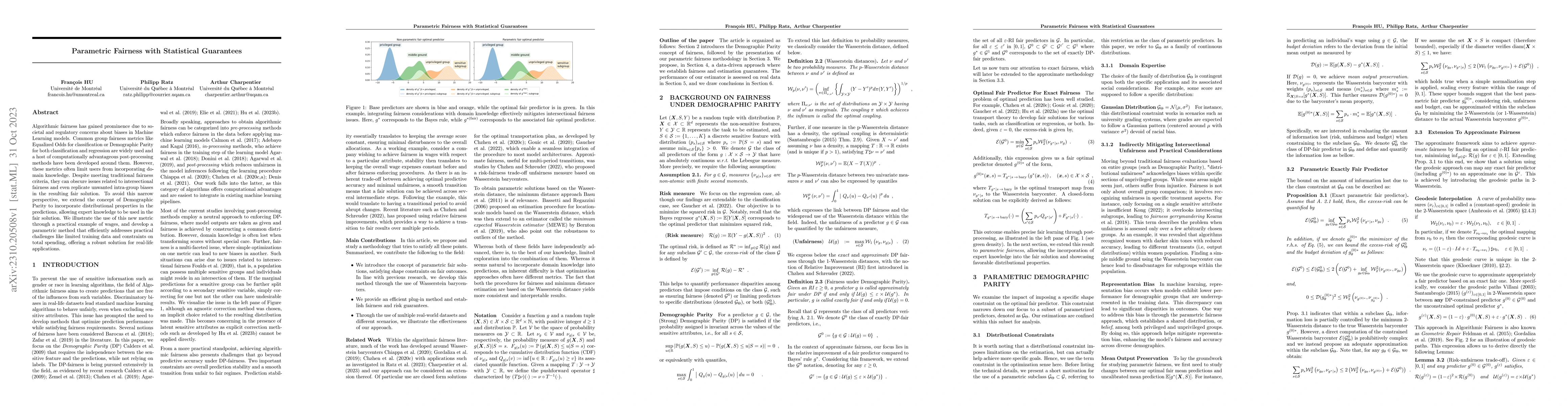 Thumbnail for Parametric Fairness with Statistical Guarantees