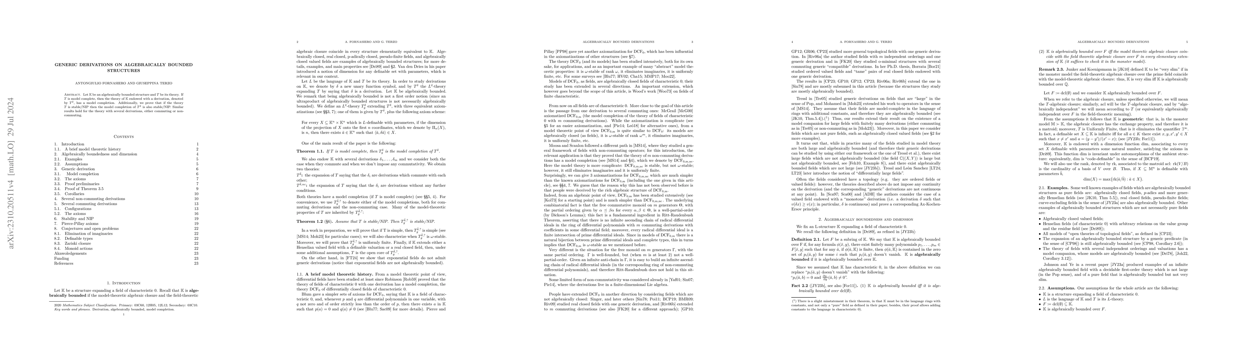 Thumbnail for Generic derivations on algebraically bounded structures