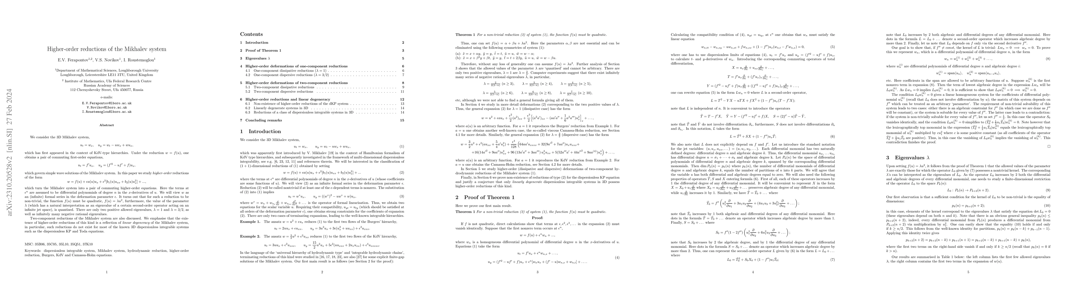 Thumbnail for Higher-order reductions of the Mikhalev system