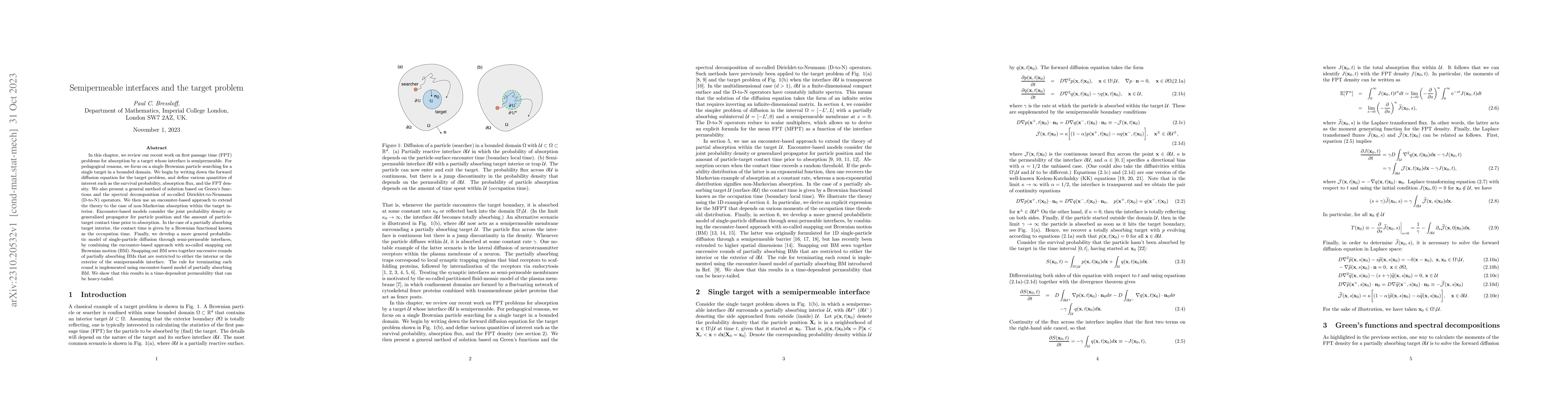 Thumbnail for Semipermeable interfaces and the target problem