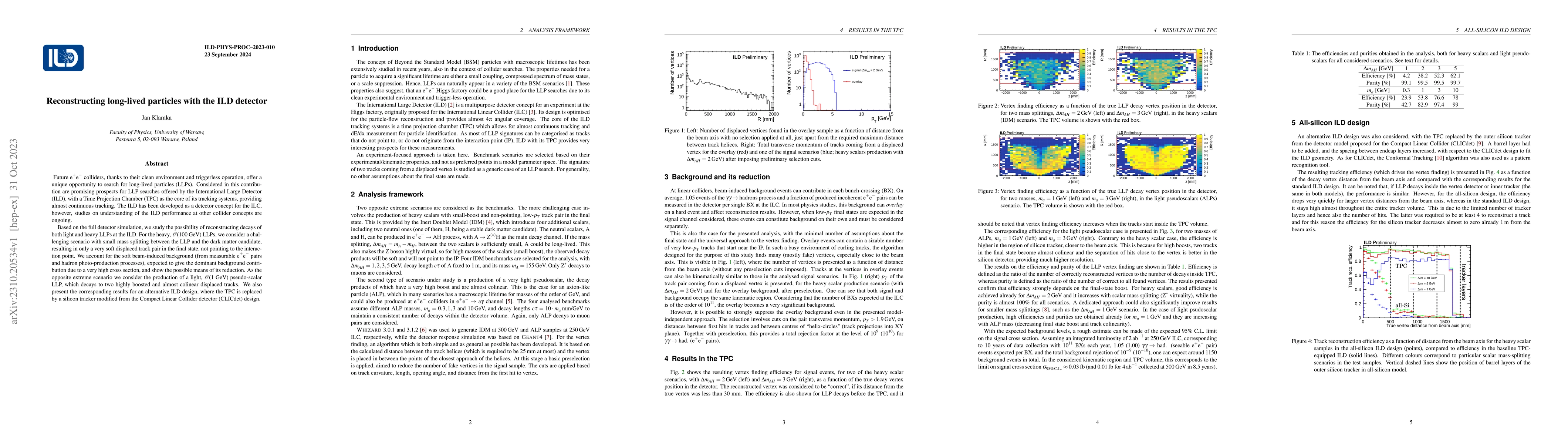 Thumbnail for Reconstructing long-lived particles with the ILD detector
