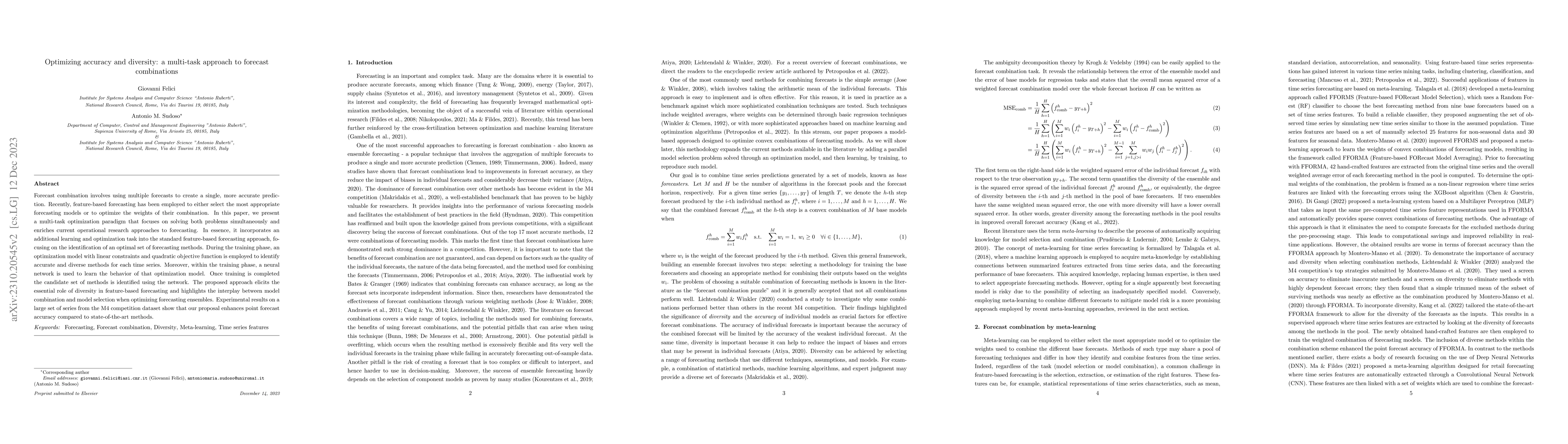 Thumbnail for Optimizing accuracy and diversity: a multi-task approach to forecast
  combinations