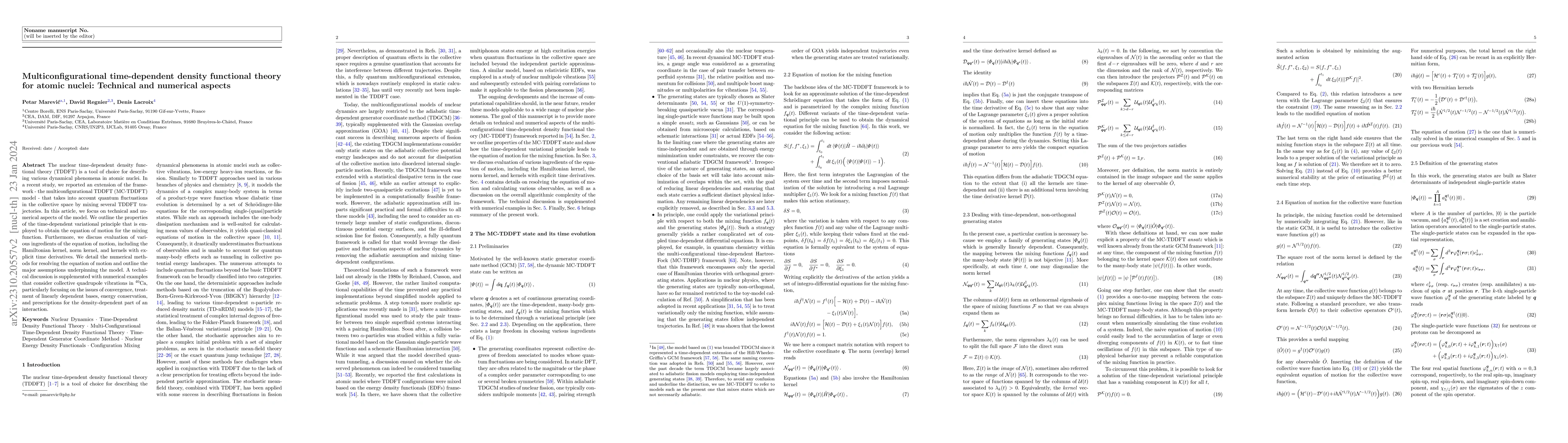 Thumbnail for Multiconfigurational time-dependent density functional theory for atomic
  nuclei: Technical and numerical aspects