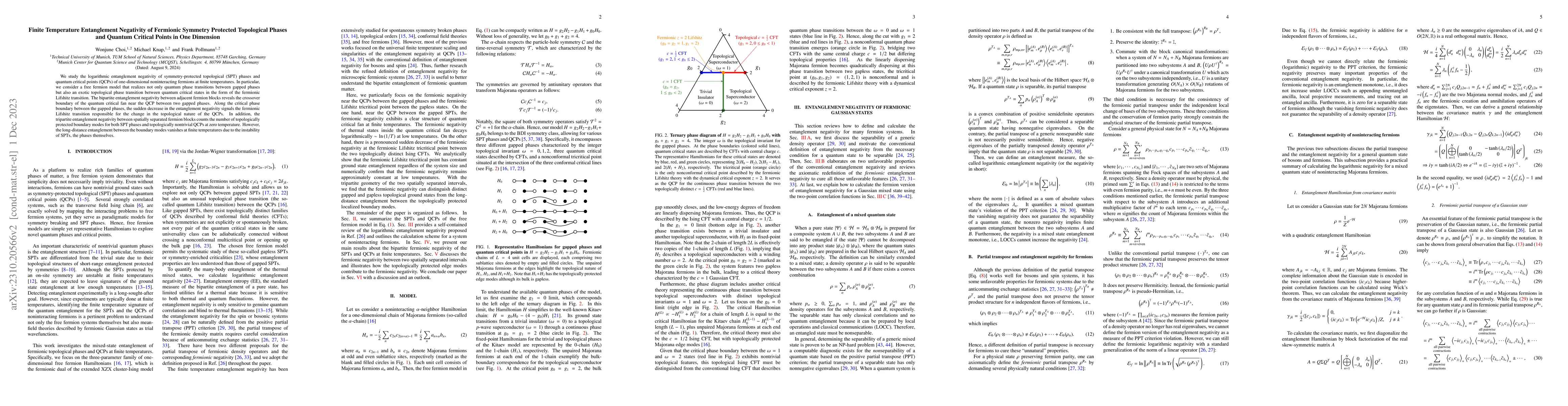 Thumbnail for Finite Temperature Entanglement Negativity of Fermionic Symmetry
  Protected Topological Phases and Quantum Critical Points in One Dimension