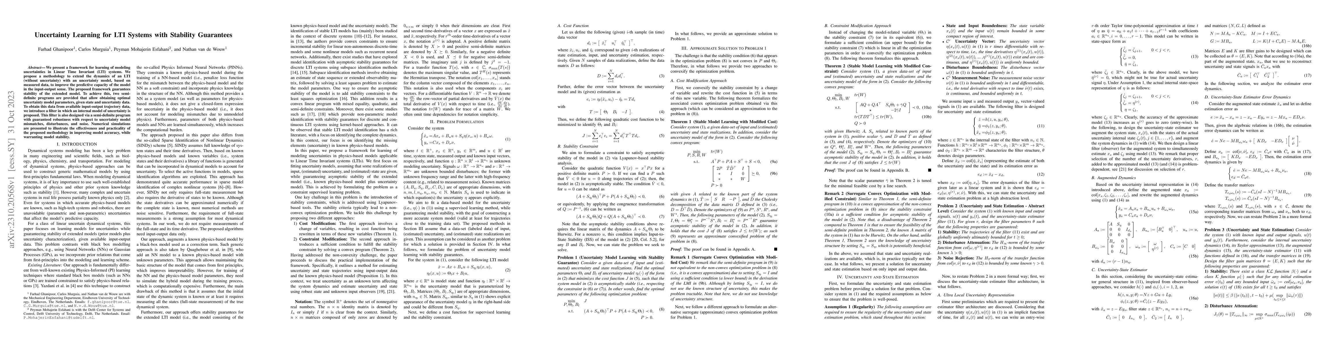 Thumbnail for Uncertainty Learning for LTI Systems with Stability Guarantees