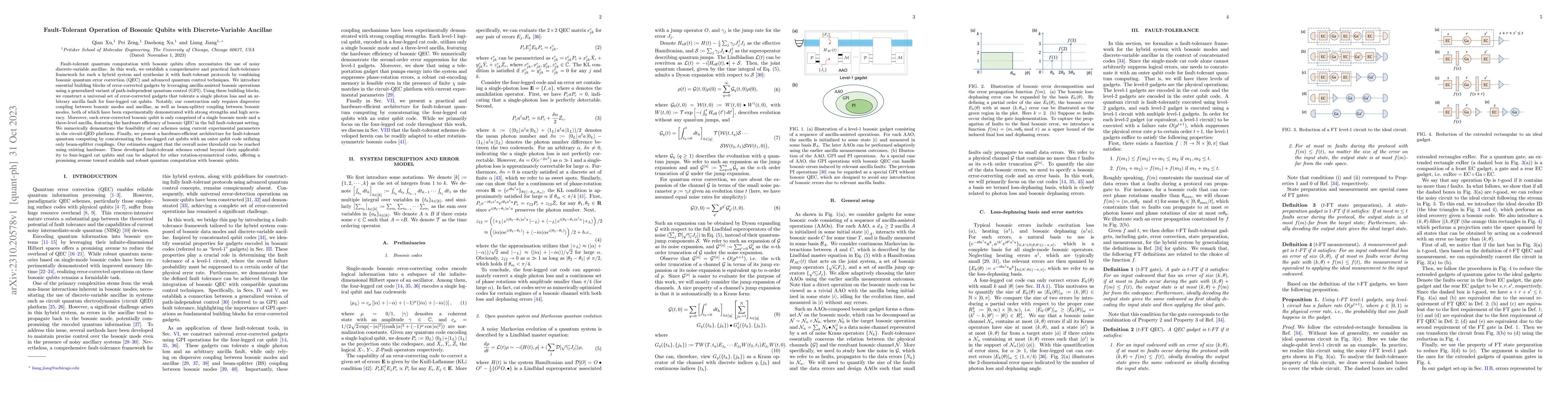 Thumbnail for Fault-Tolerant Operation of Bosonic Qubits with Discrete-Variable
  Ancillae
