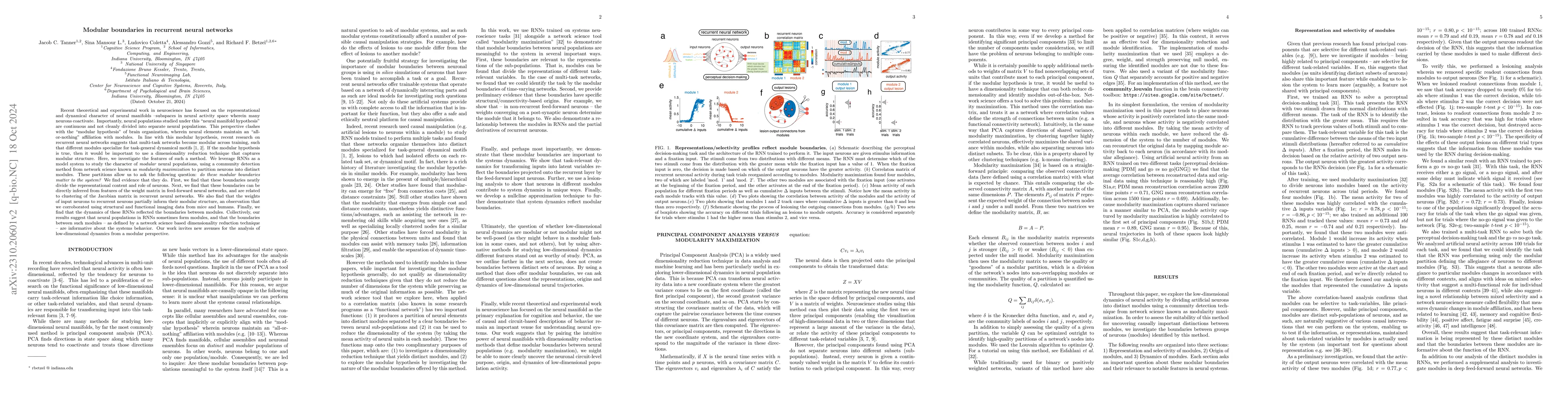 Thumbnail for Functional connectivity modules in recurrent neural networks: function,
  origin and dynamics