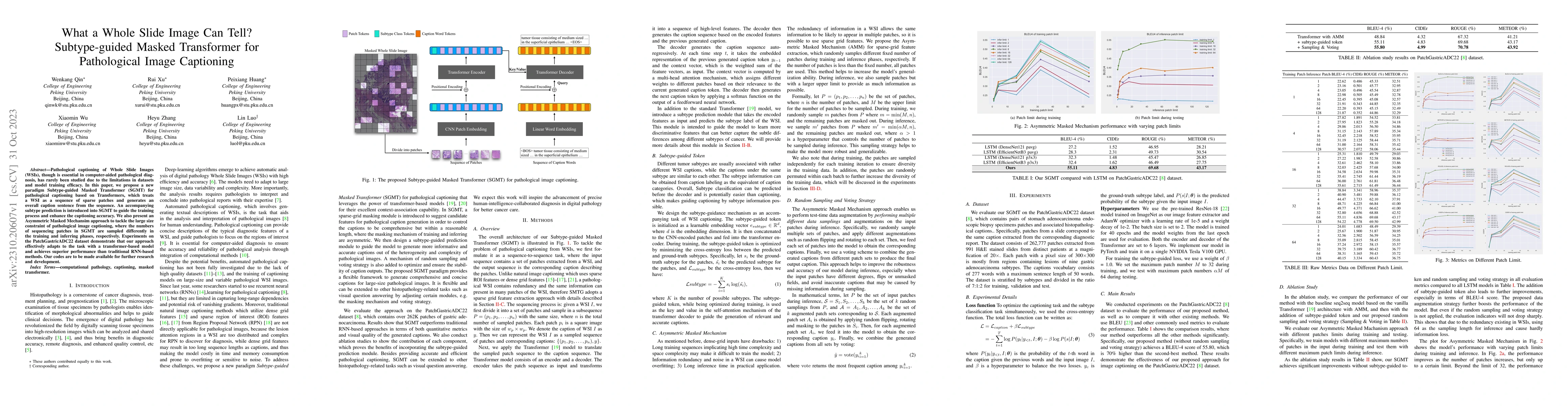 Thumbnail for What a Whole Slide Image Can Tell? Subtype-guided Masked Transformer for
  Pathological Image Captioning