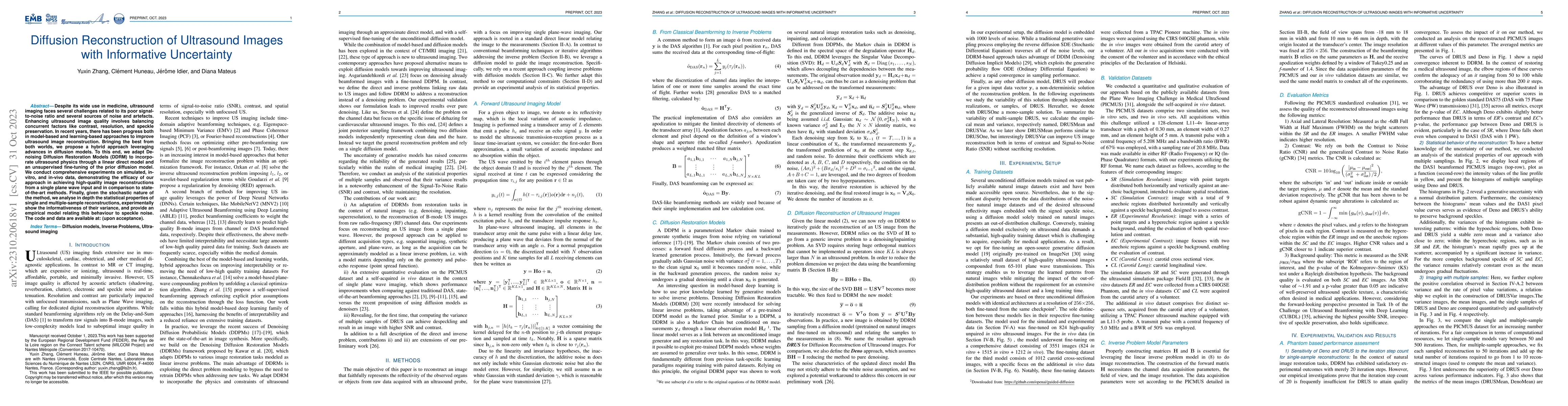 Thumbnail for Diffusion Reconstruction of Ultrasound Images with Informative
  Uncertainty