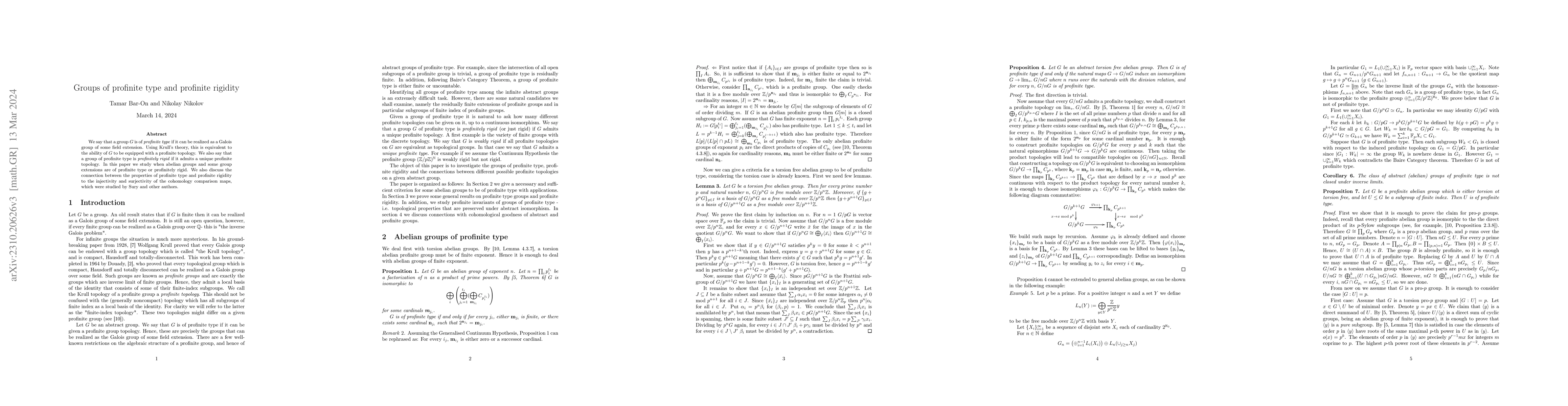 Thumbnail for Groups of profinite type and profinite rigidity