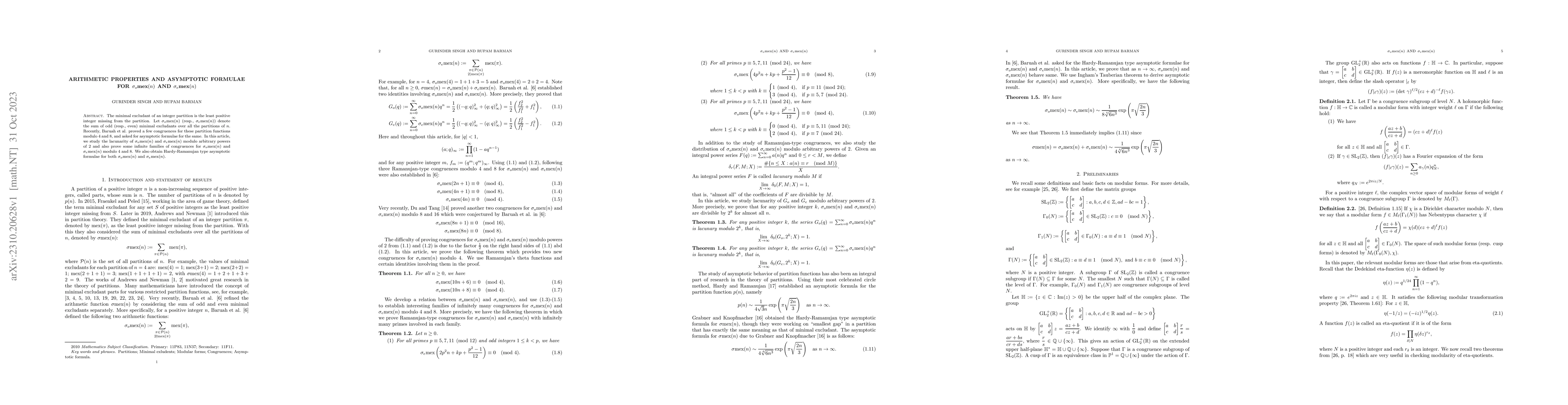 Thumbnail for Arithmetic properties and asymptotic formulae for
  $\sigma_o\text{mex}(n)$ and $\sigma_e\text{mex}(n)$