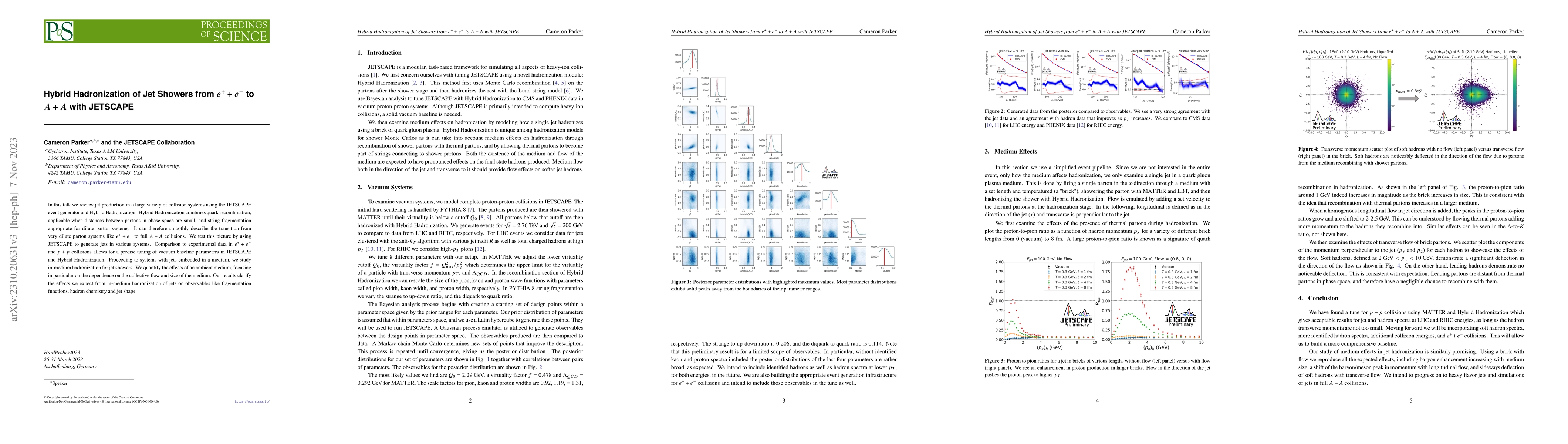Thumbnail for Hybrid Hadronization of Jet Showers from $e^++e^-$ to $A+A$ with
  JETSCAPE