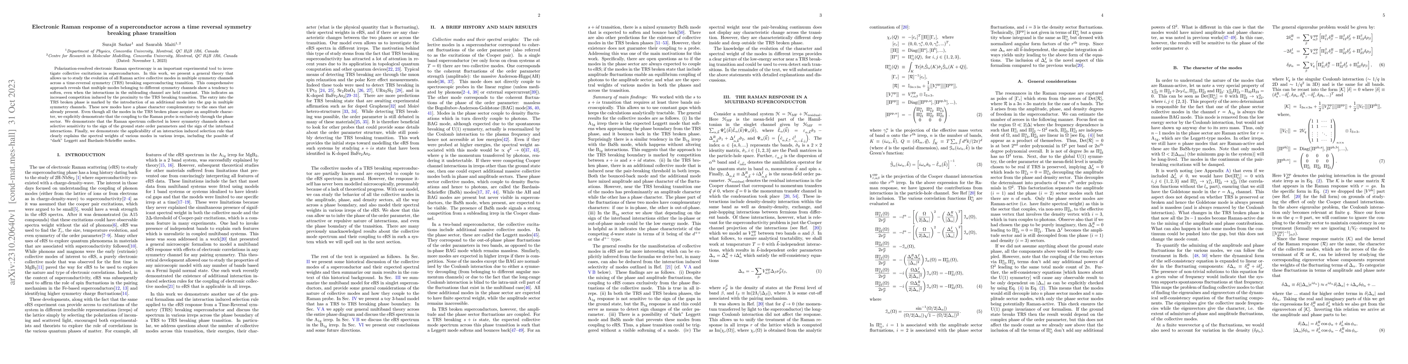 Thumbnail for Electronic Raman response of a superconductor across a time reversal
  symmetry breaking phase transition