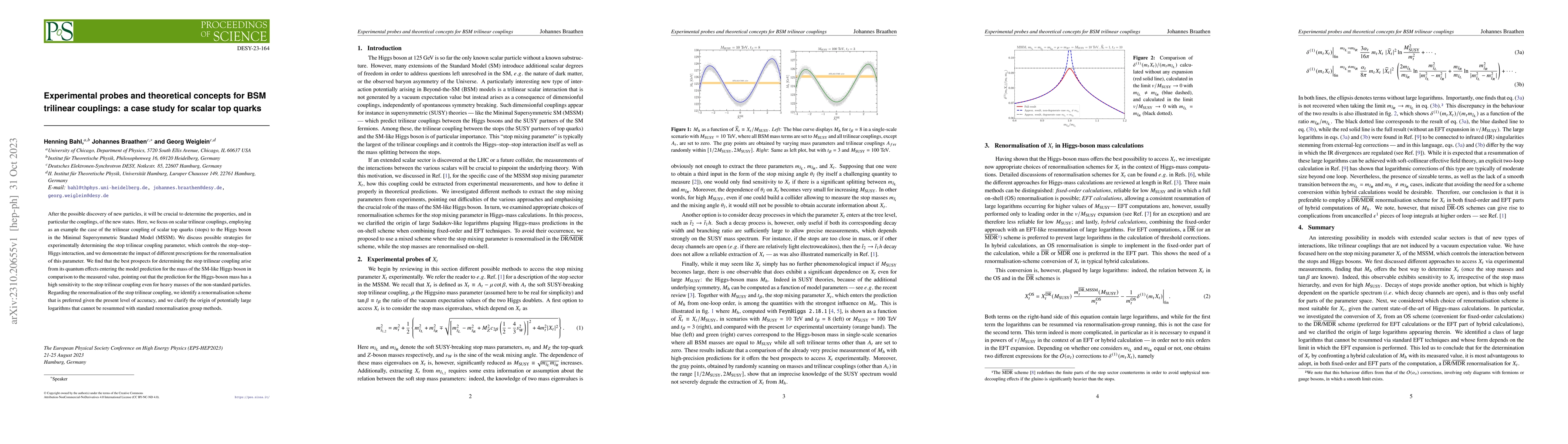 Thumbnail for Experimental probes and theoretical concepts for BSM trilinear
  couplings: a case study for scalar top quarks