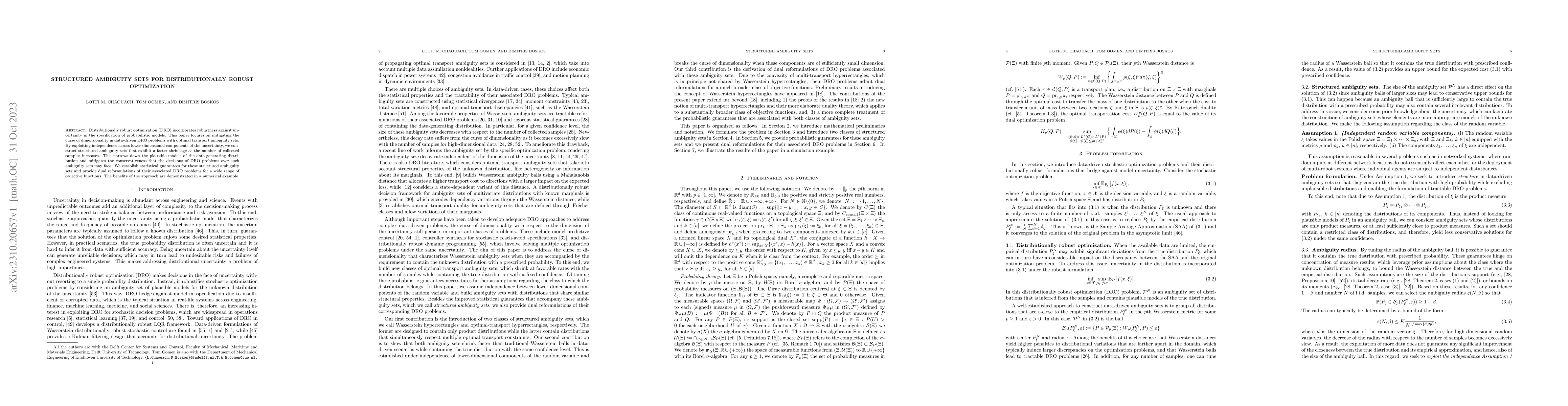 Thumbnail for Structured ambiguity sets for distributionally robust optimization