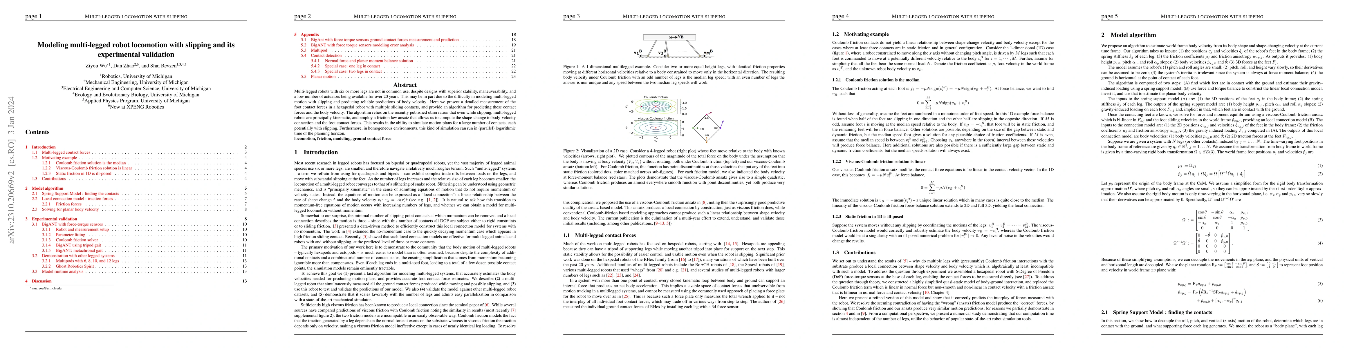 Thumbnail for Modeling multi-legged robot locomotion with slipping and its
  experimental validation