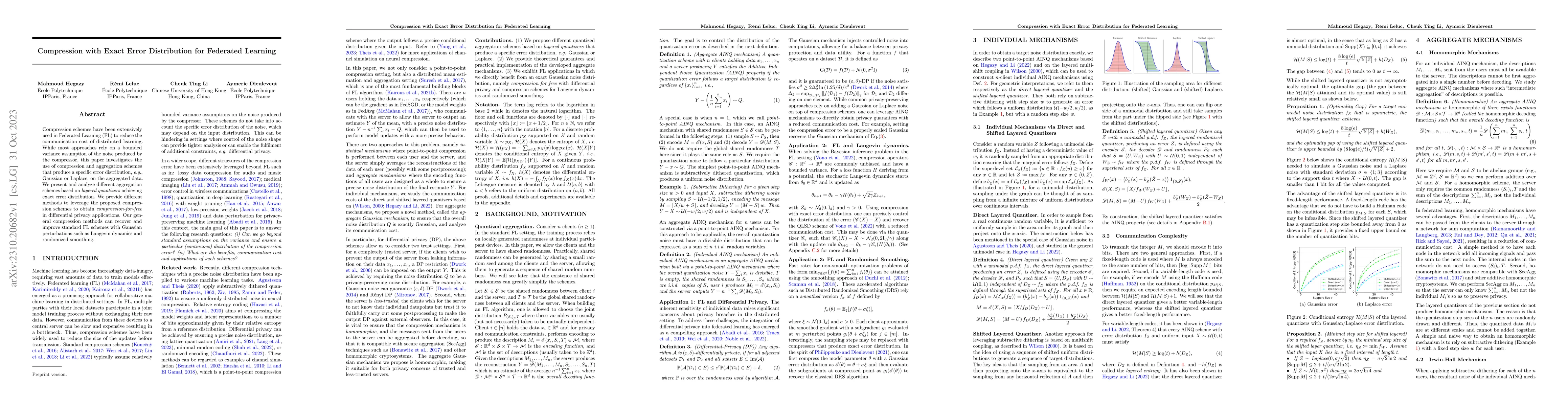 Thumbnail for Compression with Exact Error Distribution for Federated Learning