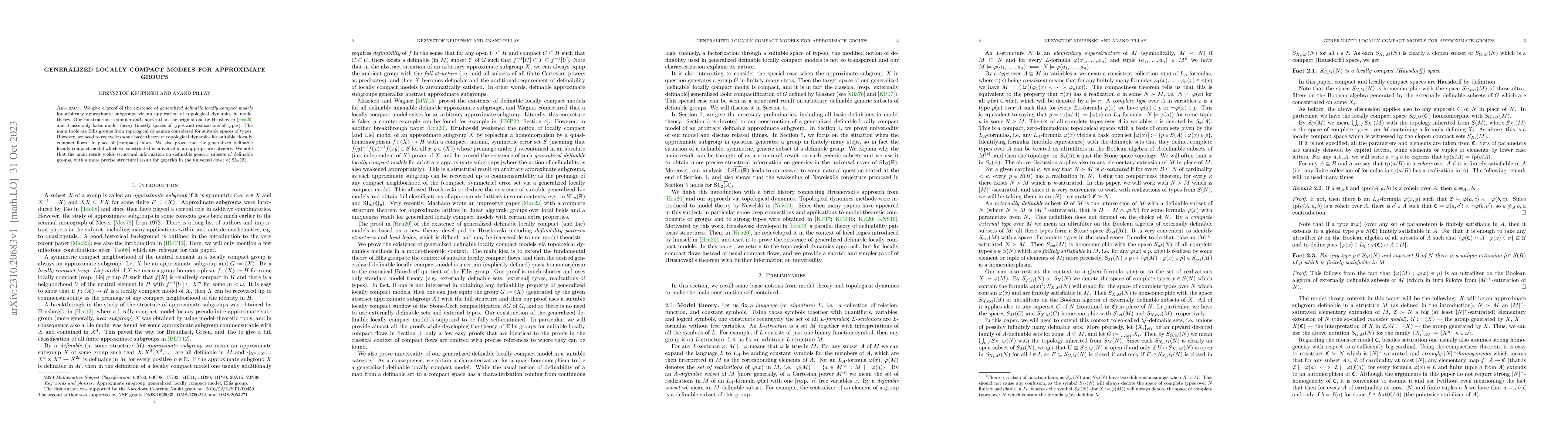 Thumbnail for Generalized locally compact models for approximate groups