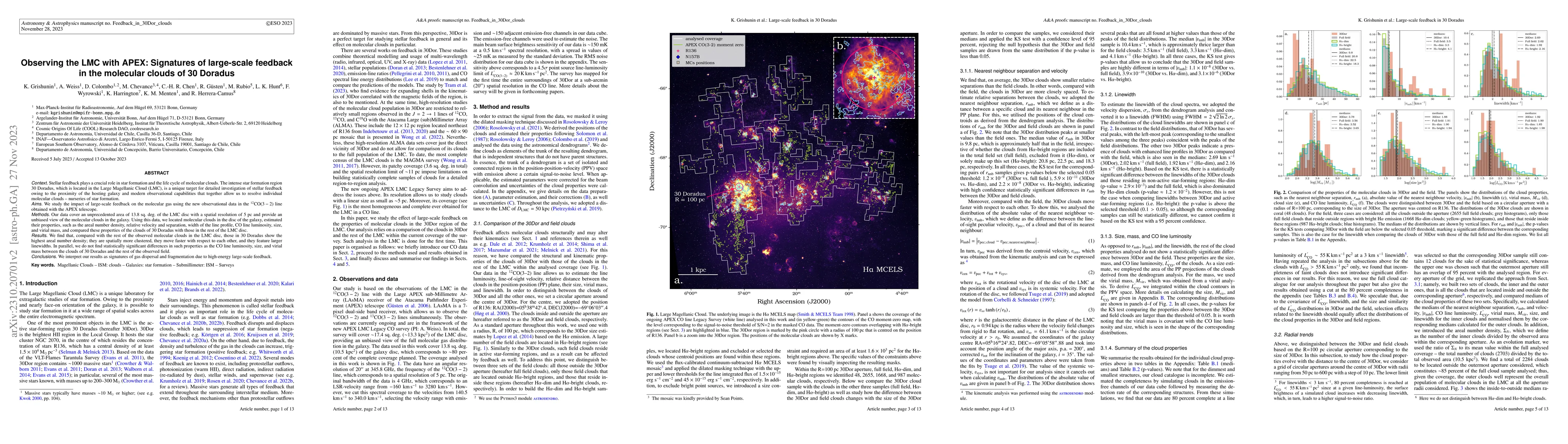 Thumbnail for Observing the LMC with APEX: Signatures of Large-scale Feedback in the
  Molecular Clouds of 30 Doradus